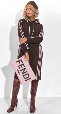 Hoodie Dress with Lampas
