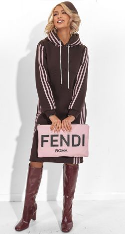 Hoodie Dress with Lampas