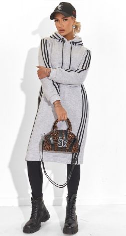 Hoodie Dress with Lampas