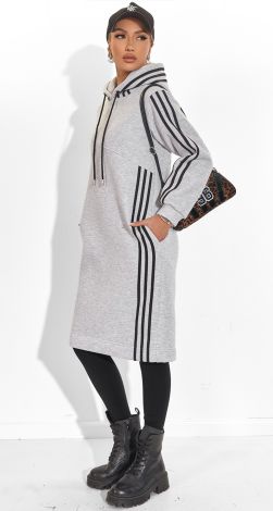 Hoodie Dress with Lampas