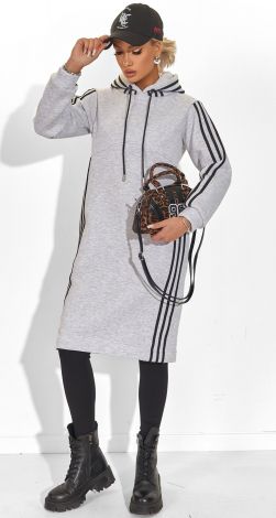 Hoodie Dress with Lampas