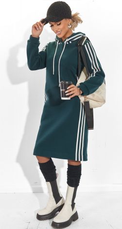 Hoodie Dress with Lampas