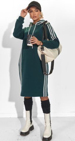 Hoodie Dress with Lampas