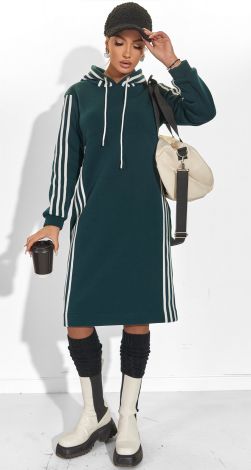 Hoodie Dress with Lampas