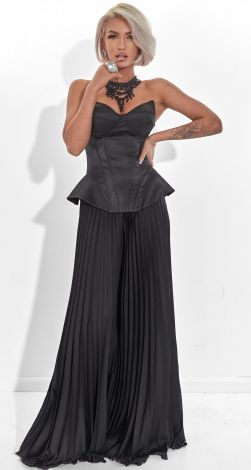 Butterfly corset and silk trousers