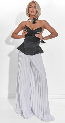 Butterfly corset and silk trousers