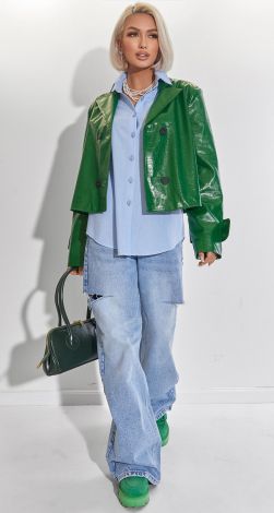 Куртка з фактурної екошкіри Lemanta