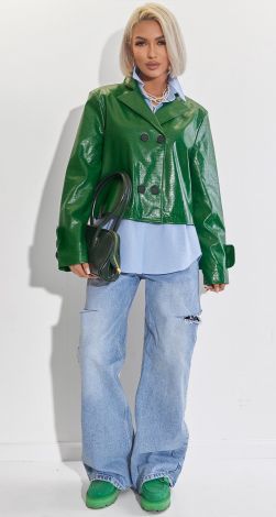 Куртка з фактурної екошкіри Lemanta