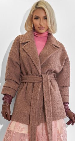 Пальто на запах з м'якого букле полегшене