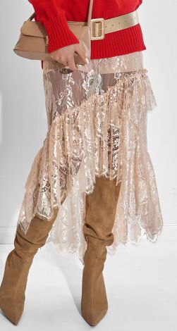 Асиметрична мережива спідниця максі