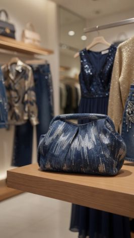 Джинсова сумочка з паєтками