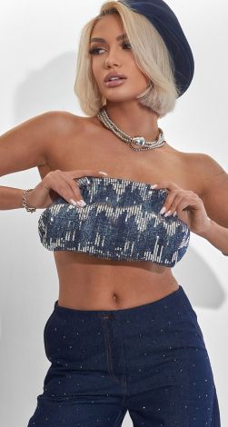 Джинсова сумочка з паєтками