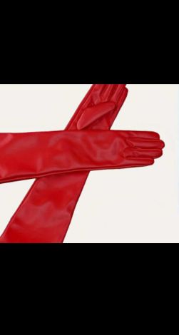 Червоні шкіряні рукавички