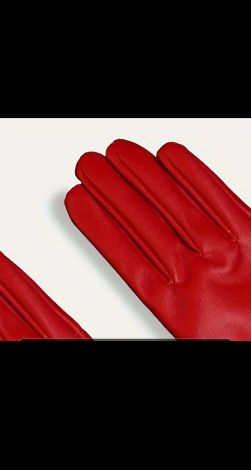 Червоні шкіряні рукавички