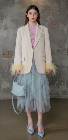 Піджак зі знімним пір'ям