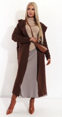 Теплий кардиган з каптуром