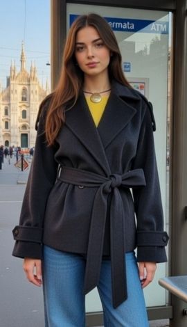 Пальто з акцентними плечима