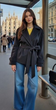 Пальто з акцентними плечима