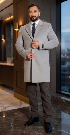 Чоловічий стиль: Класичне кашемірове пальто у кольорі Grey Melange