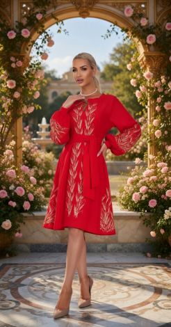 Лляна сукня з вишивкою