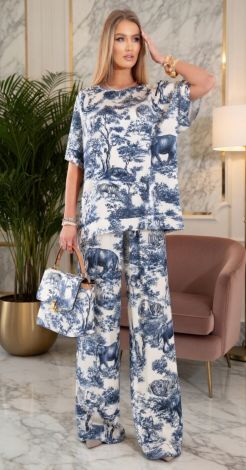 Шовковий брючний костюм