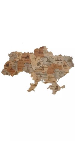 3D дерев'яна карта України