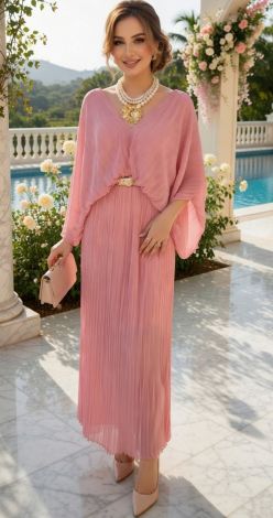 A beautiful pleated chiffon dress