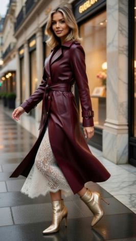 Burgundy Leather: Тренч, що диктує правила стилю