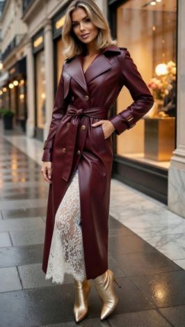 Burgundy Leather: Тренч, що диктує правила стилю