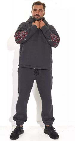 Теплий худи з українською вишивкою