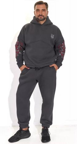 Теплий худи з українською вишивкою