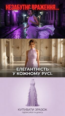 Шифонова вечірня сукня лавандового кольору - Зображення 7