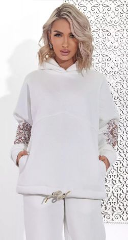 Жіночий костюм палаццо з вишивкою молочни - Зображення 4