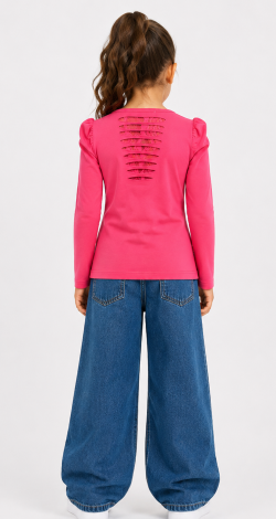 Girls barbie pink sweatshirt with rhinestone bow print