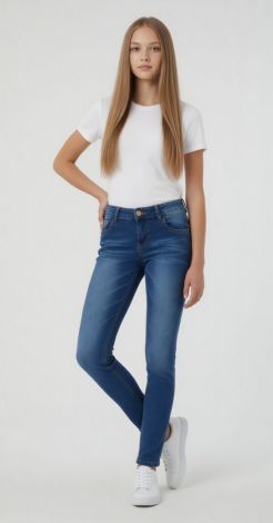Підліткові сині джинси-скінні COW DING JEANS