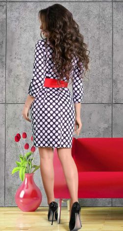 Сукня в горох із поясом