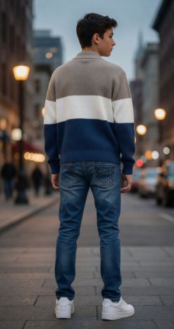 Джинси для хлопчика підлітка сині рвані — стильний casual look