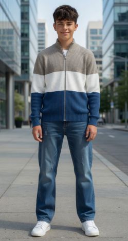 Джинси для хлопчика підлітка сині рвані — стильний casual look