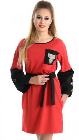 Платье красное с черным