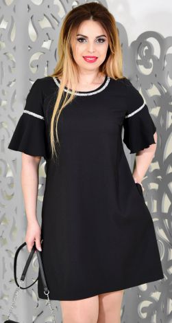 Нарядное расклешённое платье большого размера