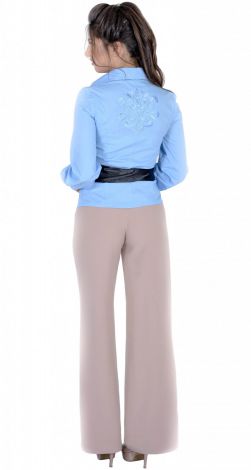 Shirt with a pattern and rhinestones