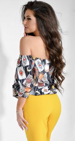 Silk top with PUF sleeves