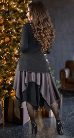Стильна комбінована сукня