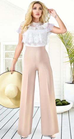 Jumpsuit with French lace