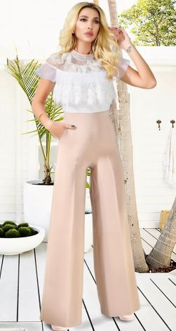 Jumpsuit with French lace