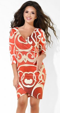 Платье с абстрактным принтом