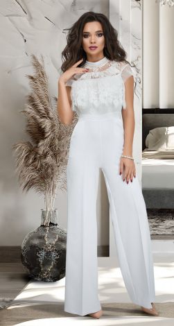Jumpsuit with French lace