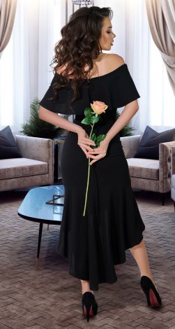 Розкішна чорна вечірня сукня