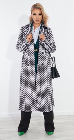 Black and white trench.