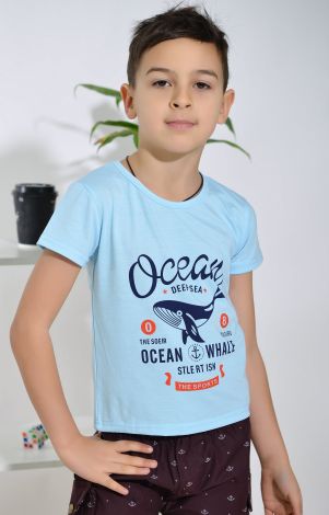 Футболка на хлопчика блакитна